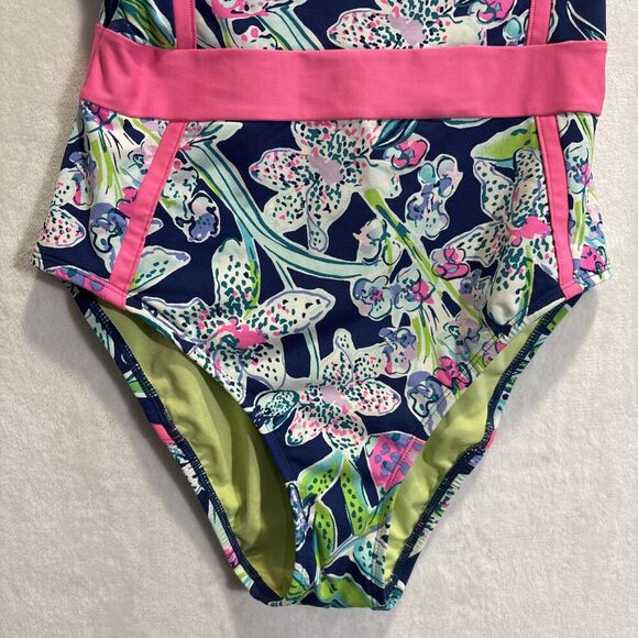 Lilly Pulitzer Palma Swimsuit One Piece Size 4 Sway This Way Deep Sea Navy Beach - Picture 5 of 16